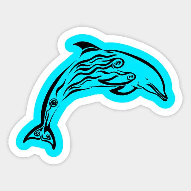 DOLPHIN TATTOO Sticker by KARMADESIGNER T-SHIRT SHOP